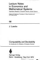 Cover of: Computability and decidability by Jacques Loeckx
