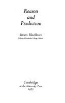 Cover of: Reason and prediction.