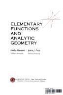 Cover of: Elementary functions and analytic geometry | Harley Flanders