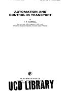 Cover of: Automation and control in transport