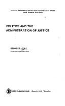 Cover of: Politics and the administration of justice