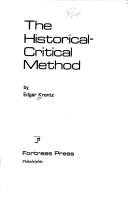 Cover of: The historical-critical method by Edgar Krentz