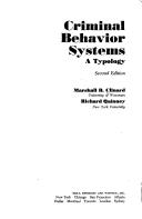 Cover of: Criminal behavior systems: a typology