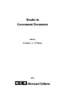 Reader in government documents by Frederic J. O'Hara