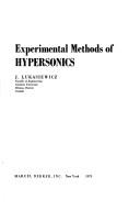 Cover of: Experimental methods of hypersonics