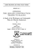 Cover of: Opening the skilled construction trades to Blacks | Richard L. Rowan