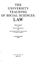 Cover of: The university teaching of social sciences: law.