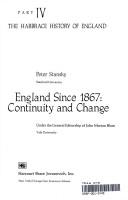 Cover of: England since 1867: continuity and change. by Peter Stansky