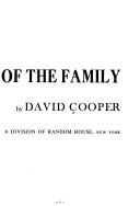 Cover of: The death of the family | Cooper, D. G.