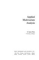 Cover of: Applied multivariate analysis