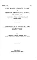 Cover of: Congressional investigating committees.