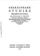 Cover of: Shakespeare studies: biographical and literary