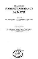 Cover of: Chalmers' Marine Insurance Act 1906