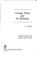 Cover of: Foreign policy and its planning