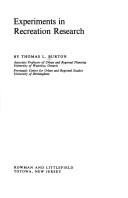 Cover of: Experiments in recreation research by Thomas L. Burton