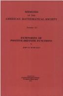 Cover of: Extensions of positive-definite functions