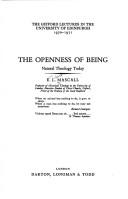 Cover of: The openness of being: natural theology today