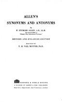 Cover of: Allen's synonyms and antonyms by F. Sturges Allen, F. Sturges Allen