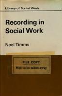Cover of: Recording in social work.