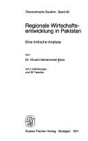 Cover of: Regionale Wirtschaftsentwicklung in Pakistan: eine kritische Analyse.