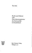Cover of: Brecht und Diderot: oder, Über Schwierigkeiten der Rationalität in Deutschland.