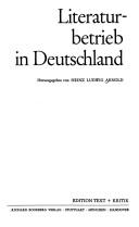 Cover of: Literaturbetrieb in Deutschland.
