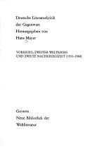 Cover of: Deutsche Literaturkritik der Gegenwart. by Hans Mayer