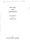 Cover of: Der Text des 'Nilhymnus'