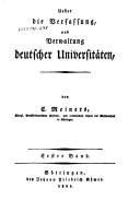 Cover of: Über die Verfassung und Verwaltung deutscher Universitäten. by Christoph Meiners