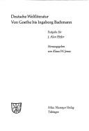 Cover of: Deutsche Weltliteratur: von Goethe bis Ingeborg Bachmann. Festgabe für J. Alan Pfeffer.