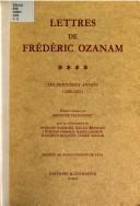 Cover of: Lettres de Frédéric Ozanam. by Frédéric Ozanam