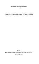 Cover of: Goethe und das Volkslied. by Michael von Albrecht
