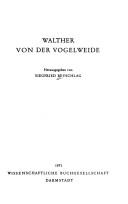 Cover of: Walther von der Vogelweide.