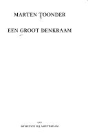 Cover of: Een groot denkraam. by Marten Toonder
