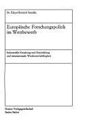 Cover of: Europäische Forschungspolitik im Wettbewerb by Klaus-Heinrich Standke, Klaus-Heinrich Standke