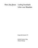 Cover of: Ludwig Feuerbachs Lehre vom Menschen.