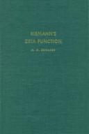 Cover of: Riemann's zeta function by Harold M. Edwards