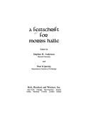 A Festschrift for Morris Halle by Morris Halle, Stephen R. Anderson, Paul Kiparsky
