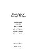 Cover of: Cross-cultural research methods