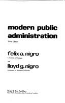 Cover of: Modern public administration by Felix A. Nigro