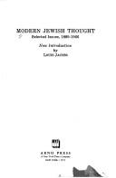 Cover of: Modern Jewish thought: selected issues, 1889-1966