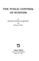 Cover of: public control of business | D. M. Keezer