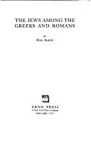 Cover of: The Jews among the Greeks and Romans. by Max Radin, Max Radin