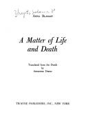 Cover of: A matter of life and death
