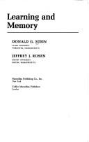 Cover of: Learning and memory