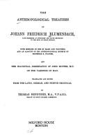 The anthropological treatises of Johann Friedrich Blumenbach by Johann Friedrich Blumenbach