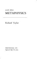 Cover of: Metaphysics. by Taylor, Richard
