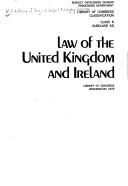 Cover of: Classification. Class K. Subclass KD. Law of the United Kingdom and Ireland.