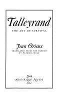 Cover of: Talleyrand by Jean Orieux
