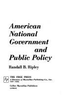 Cover of: American National Government and public policy